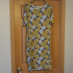 Lularoe floral fitted dress